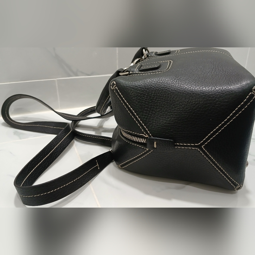 SALE 🛑 TOD'S Vintage Leather 2way Mini Boston Bag With Strap EUC - Picture 10 of 16